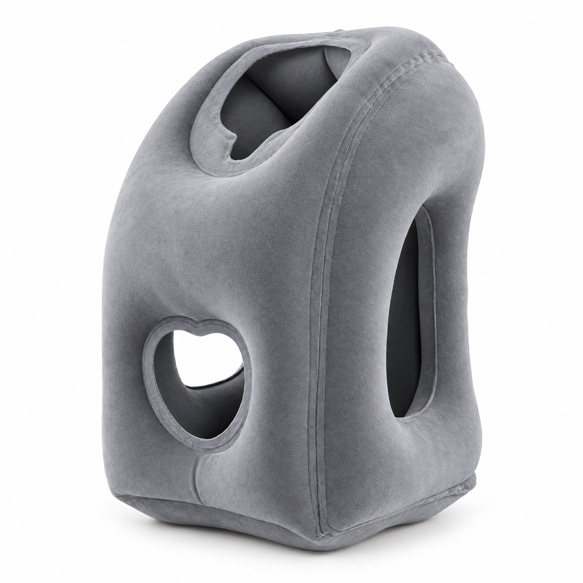 HushFlight travel sleep pillow in grey